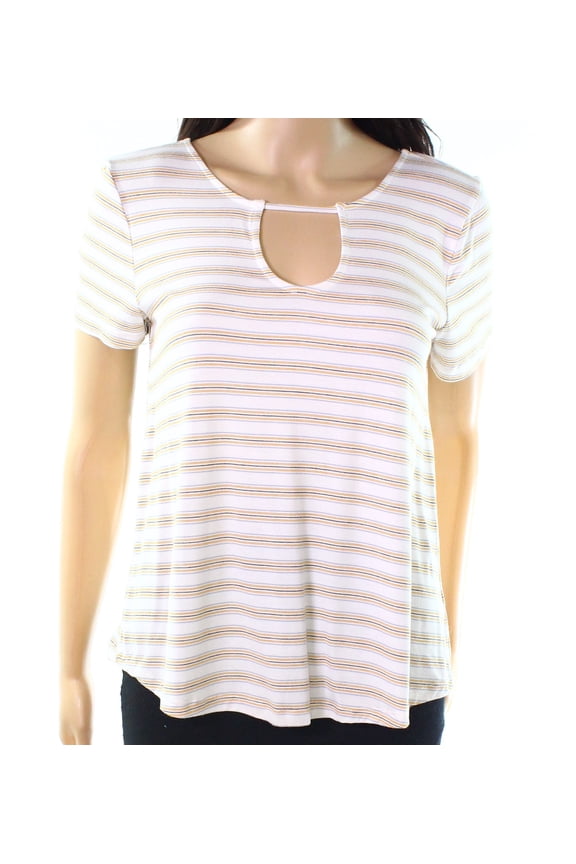 Women's Small Striped Keyhole Knit Top $26 S