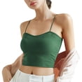 thumbnail image 1 of Women's Small Suspender Vest Women's Rag Top with Bra Cushion inside One-piece Beautiful Back Short Exposed Navel outside Wearing Bottomed Shirt, 1 of 4