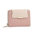 thumbnail image 1 of Women's Small Wallet Leather Zipper Wallet, Compact Bifold ID Card Holder with Multiple Card Slots, Slim Lightweight Coin Purse for Women, 1 of 4