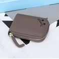 thumbnail image 1 of Women's Small Wallet with Wristlet - Compact Crossbody Card Holder Organizer, ID Window, Zip Pocket & Key Ring, Perfect for Concerts & Night Out,D-Grey, 1 of 8