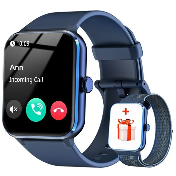 Women's Smart Watch, 1.85 Inch Full Touch Answer/Make Calls Android Smart Watch for Women Men Activity Fitness Tracker Compatible with Android iOS (Blue)