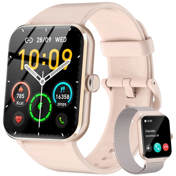 IOWODO Smart Watch for Android and iPhone, 1.85" Smartwatch for Women Men with Bluetooth Calling, Message Notifications, AI Voice Assistant, 100+ Sports Modes, Fitness Tracker