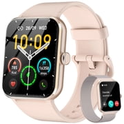 Womens Smart Watch 1.85 Inch Touch Screen Fitness Tracker Watch with Bluetooth CallAnswer/Make Call/AI Voice IP68 Waterproof Sports Smart Watch for Android iPhone Pink