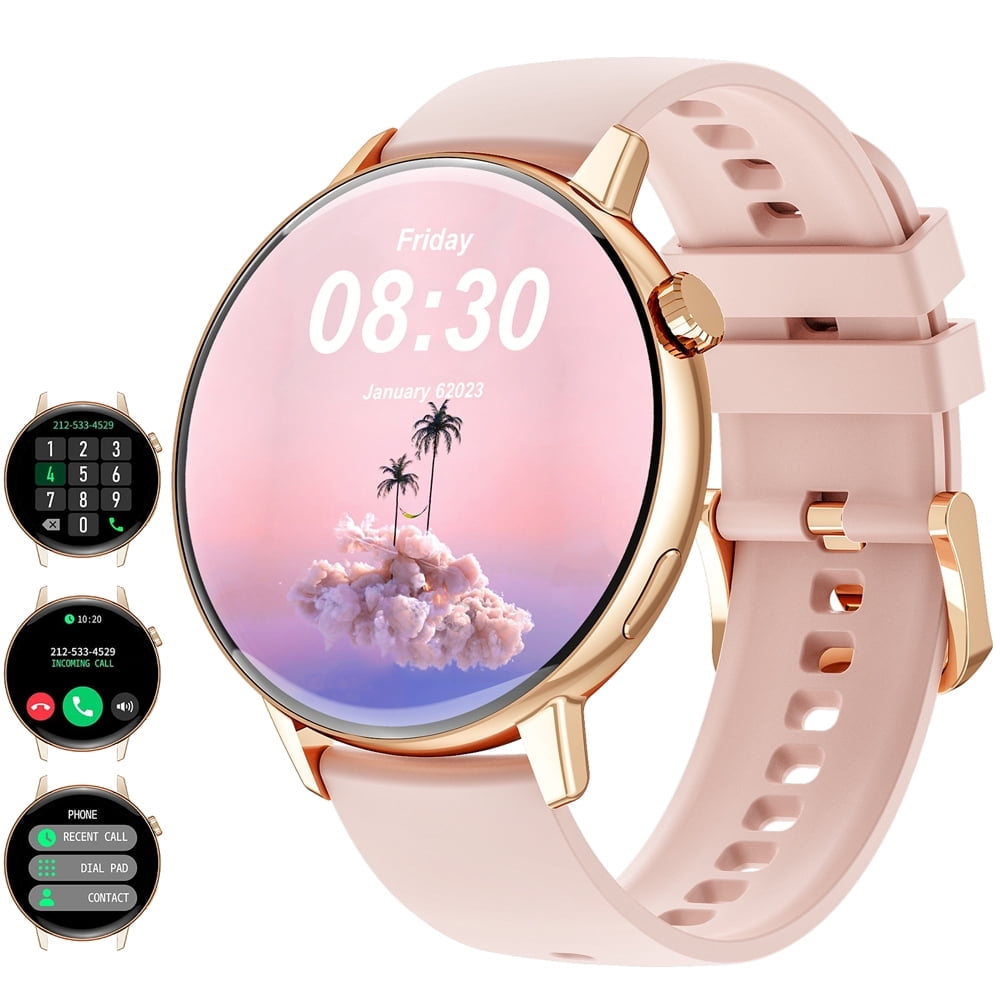 Smart Watch for Women Men(Answer/Dial Calls), 1.3 Round Face  Watches Always-on Display Smartwatch for Android and iOS Phones, IP68  Waterproof Fitness Tracker with Ai Voice, Heart Rate, Sleep Monitor. :  Electronics