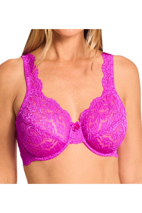 Women's Smart and Sexy 85045 Signature Lace Unlined Underwire Bra (Wild Berry 42C)