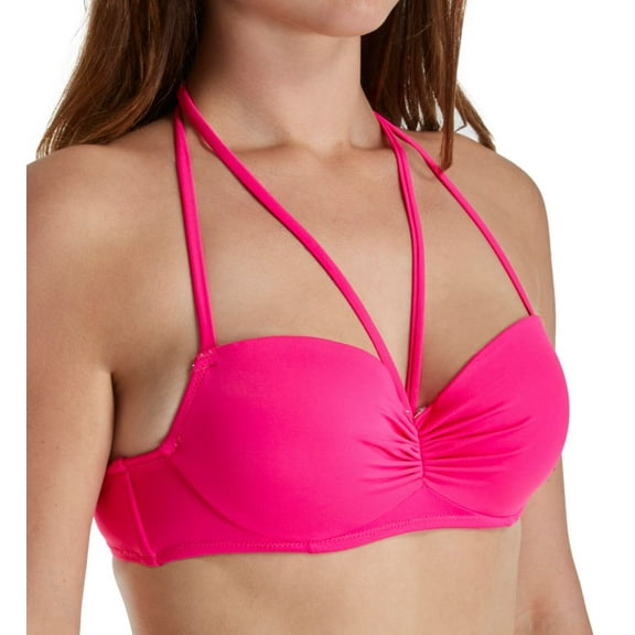 Women's Smart and Sexy SA1001 Swim Secret The Getaway Halter Bikini Swim Top (Fuchsia Sizzle 34DDD)