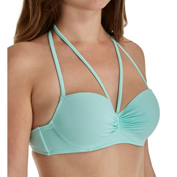 Women's Smart and Sexy SA1001 Swim Secret The Getaway Halter Bikini Swim Top (Mint Chip 34DD)