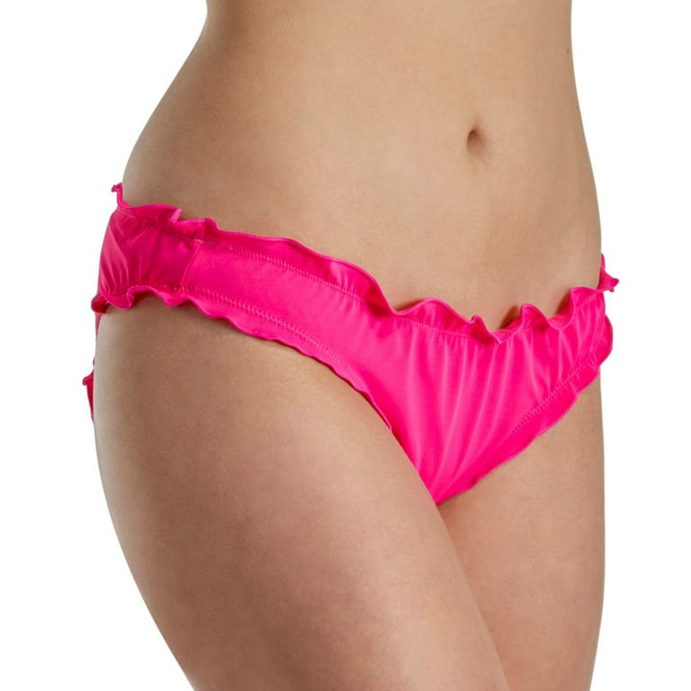 Women's Smart and Sexy SA1008 Swim Secret The Ruffle Cheeky Bikini Swim  Bottom (Fuchsia Sizzle M)