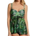thumbnail image 1 of Women's Smart and Sexy SA623 Full Busted Ruffle Twist Bandeau Tankini Swim Top (Lush Tropical 34D), 1 of 1