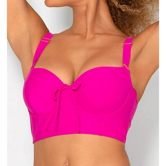 Women's Smart and Sexy SA625 Longline Underwire Bikini Swim Top (Fuschia Sizzle 36DD)
