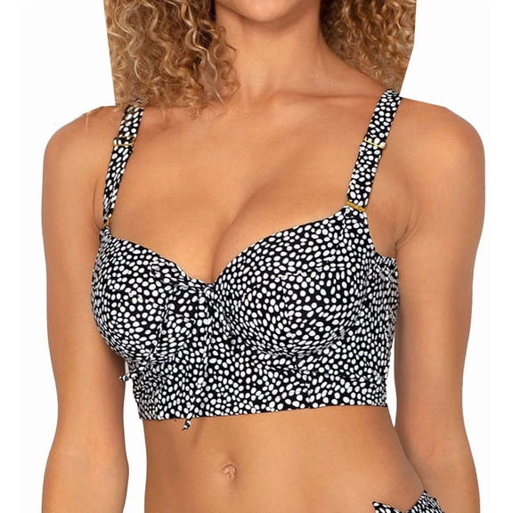 Women's Smart and Sexy SA625 Longline Underwire Bikini Swim Top (Pearl Dot 42D)