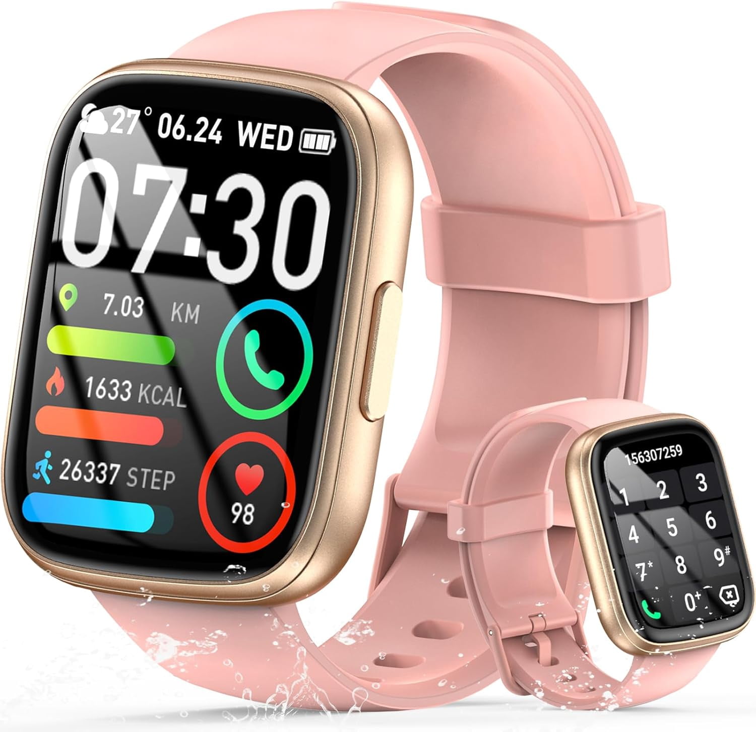 Smart Watch for Men Women (Answer/Make Calls),1.95" Touchscreen Fitness Tracker with 110+ Sport Modes,Heart Rate/Sleep Monitor/Pedometer Fitness Watch,IP68 Waterproof Activity Tracker for Android iOS