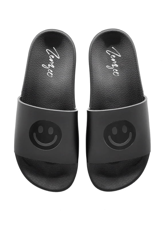 Women's Smiley Face Pool Slide Sandals, Size 5 - 10