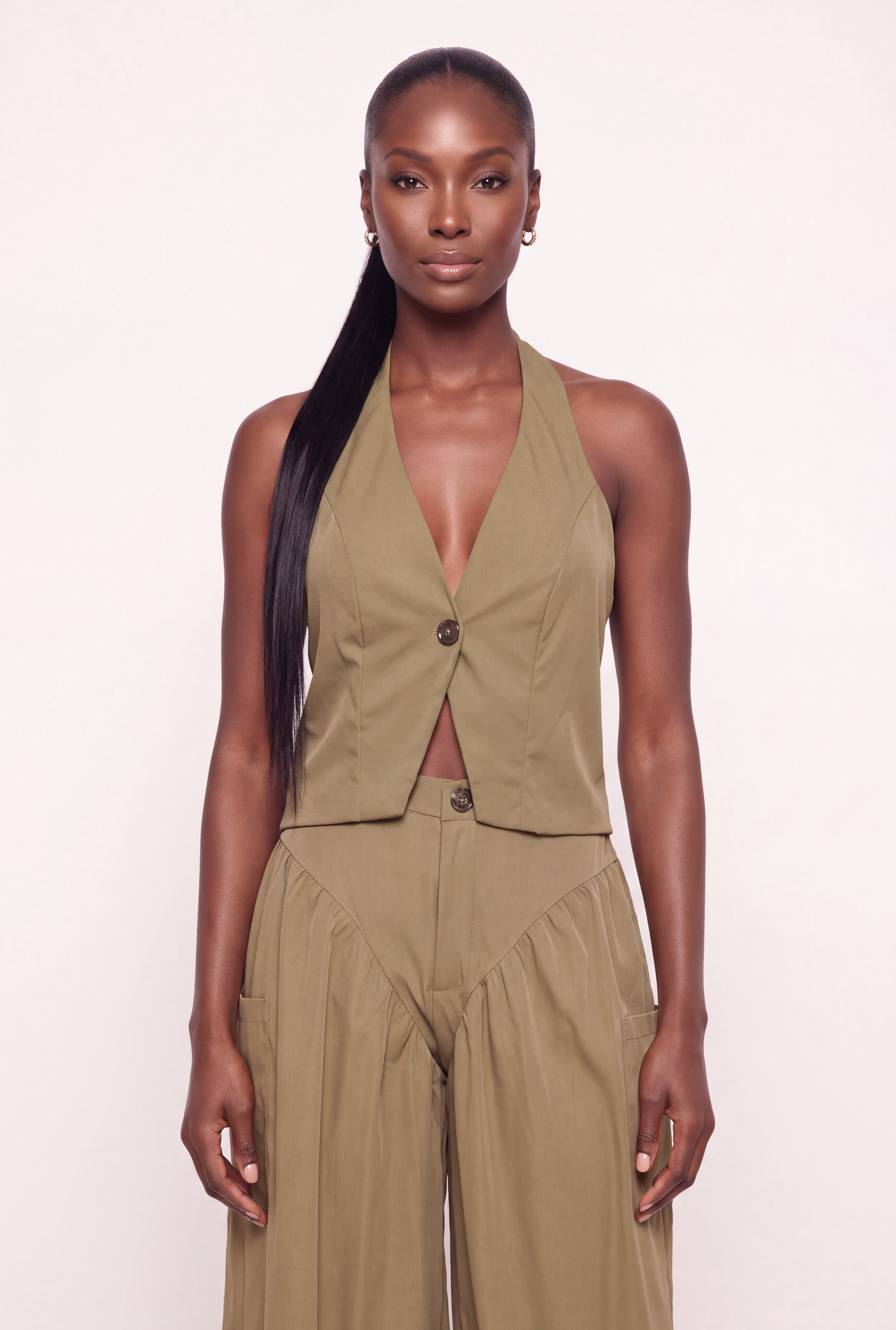 Women's Smocked Back Cropped Halter Top - Walmart.com