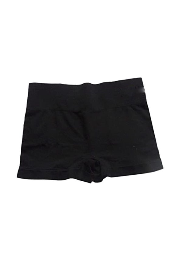 Women's Smocked High Waisted Athletic Shorts Seamless Stretch Summer Workout Yoga Running Boxer Shorts Black One Size