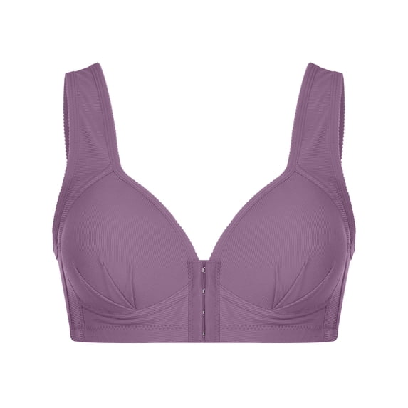 Women's Smooth Full Cup Bra Stretchy Breathable Comfort Bras Widened Strap Front Closure 18-Hour Postoperative Bra