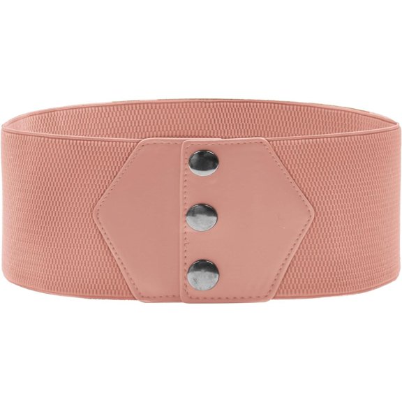 Women's Snap-Button Corset Belt Wide Elastic Belts for Dress Stretchy Waistband