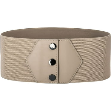 Women's Snap-Button Corset Belt Wide Elastic Belts for Dress Stretchy Waistband