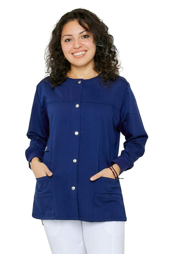 Women's Snap Jacket Warm Up Uniform Scrub