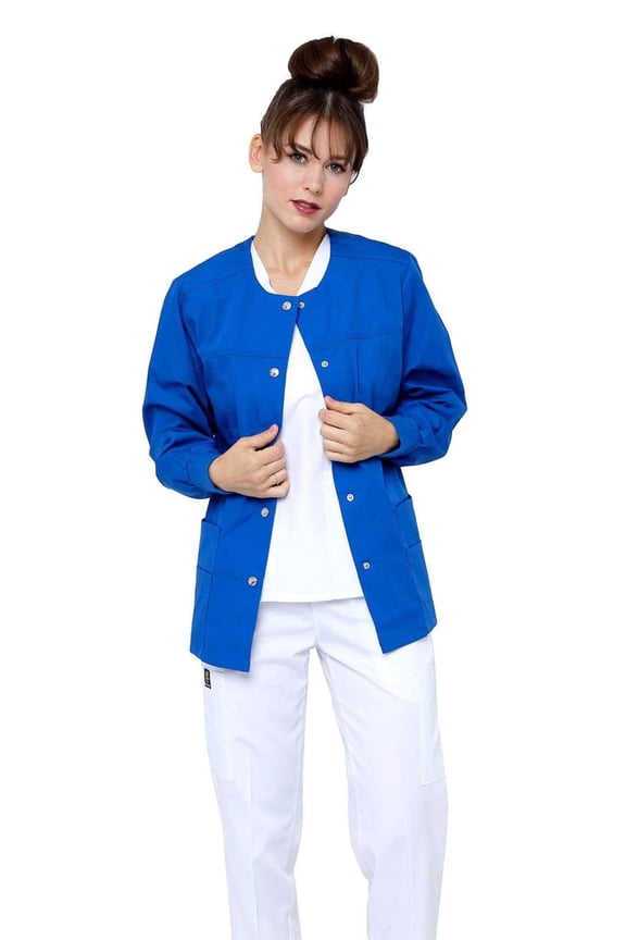 Women's Snap Jacket Warm Up Uniform Scrub