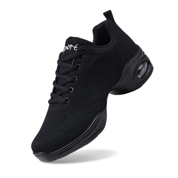 Women's Sneakers Sports Jazz Shoes for Women Athletic Dance Training Footwear with Air Cushion Design and Lace Closure Fitness Sneakers