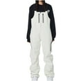 thumbnail image 1 of Women's Snow Bibs Ski Waterproof Windproof Insulated Overalls Ripstop Snowboard Pants Skateboarding Skiwear Warm And Fashionable Skiwear Clothes Pants White S, 1 of 4