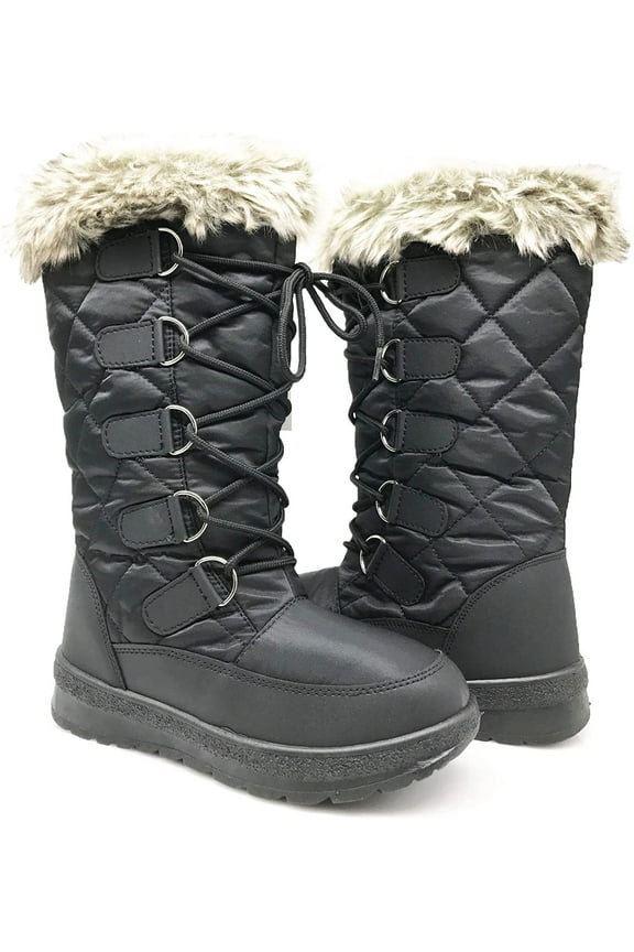 Women's Snow Boots Fur Insulated Zipper Winter Shoe