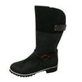 thumbnail image 1 of Women's Snow Boots Warm Faux Fur Lined Mid Calf Winter Snow Boots Non-Slip Western Boots, 1 of 4