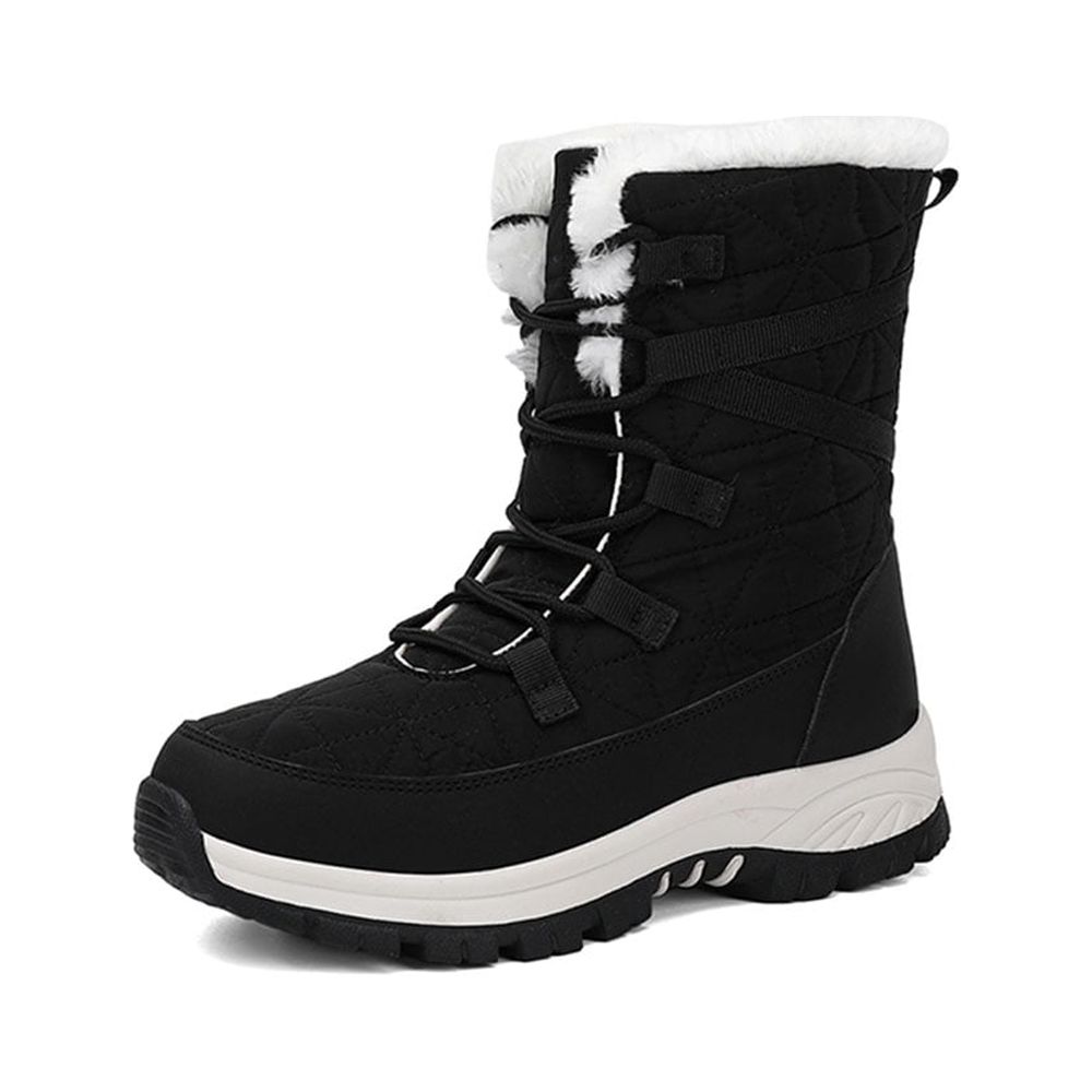 Women's Snow Boots Warm Insulated Faux Fur Lined Waterproof Mid-Calf ...