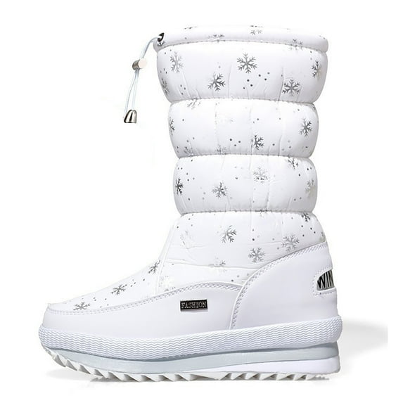 Women's Snow Boots - Winter Solid Color Thick Sole Protective On Footwear for Comfort and Style