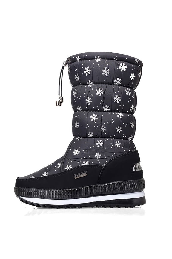 Women's Snow Boots - Winter Solid Color Thick Sole Protective On Footwear for Comfort and Style