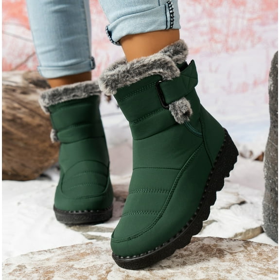 Women's Snow Boots Winter Waterproof Fur Lined Anti-Slip Ankle Booties Outdoor Comfortable Warm Women Snow Boot