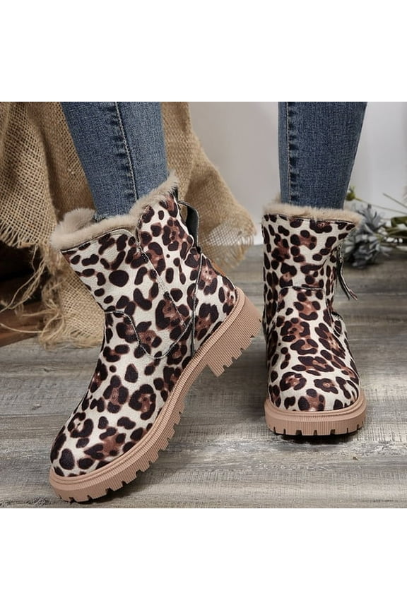 Women's Snow Middle cylinder Boots - with Anti-Slip Sole Walking Boots