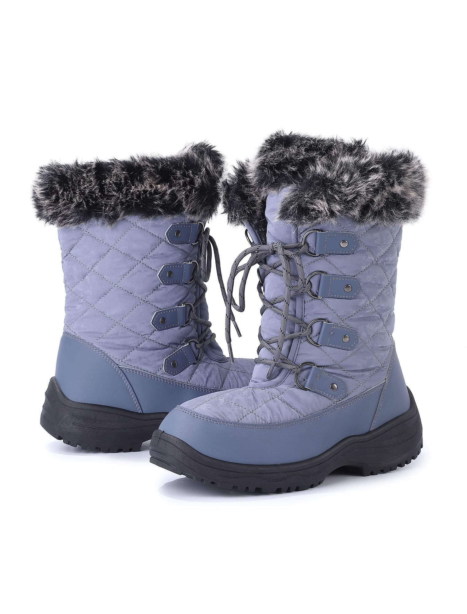 Women's Snow Shoes, Women Waterproof Mid Calf, Anti-slip Outdoor Warm ...