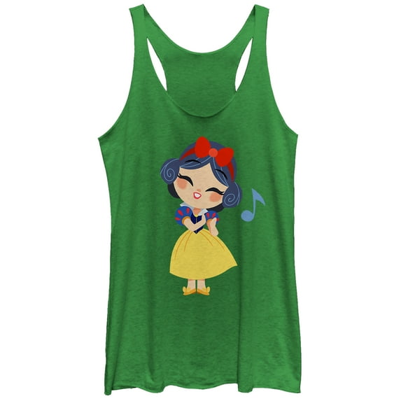 Women's Snow White and the Seven Dwarfs Cartoon Song Racerback Tank Top Envy Green 2X Large