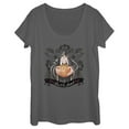 thumbnail image 1 of Women's Snow White and the Seven Dwarfs Evil Queen Pumpkin Scoop Neck Charcoal Small, 1 of 4