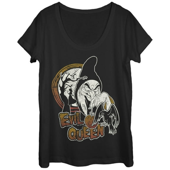 Women's Snow White and the Seven Dwarfs Evil Queen Scoop Neck Black Large
