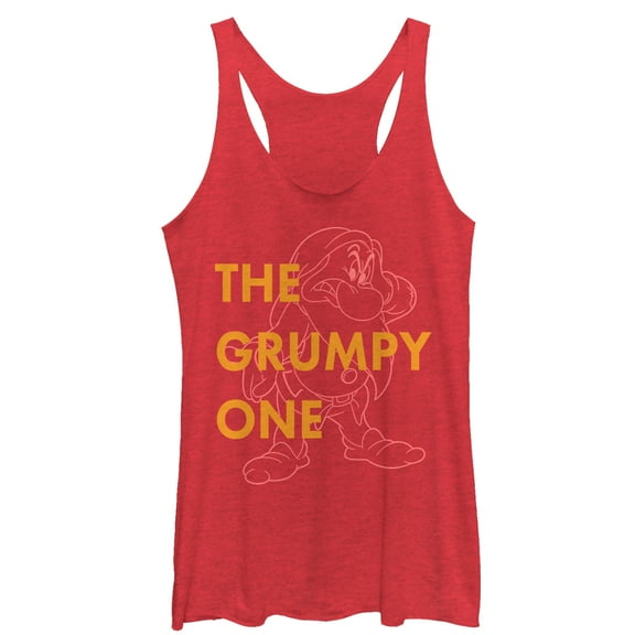 Women's Snow White and the Seven Dwarfs Grumpy One Racerback Tank Top Red Heather X Large