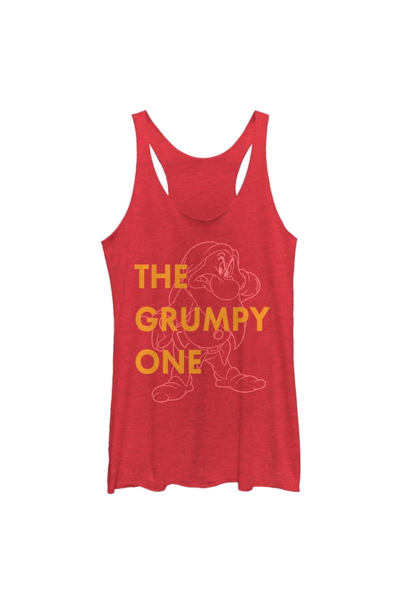 Women's Snow White and the Seven Dwarfs Grumpy One Racerback Tank Top Red Heather X Small