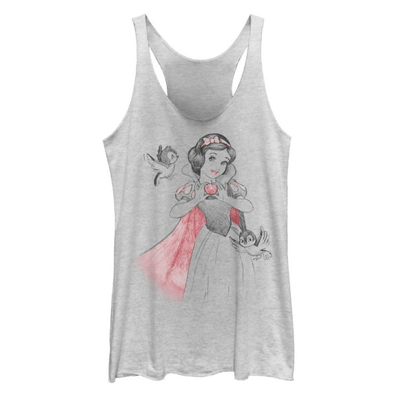Women's Snow White and the Seven Dwarfs Red Sketch  Racerback Tank Top