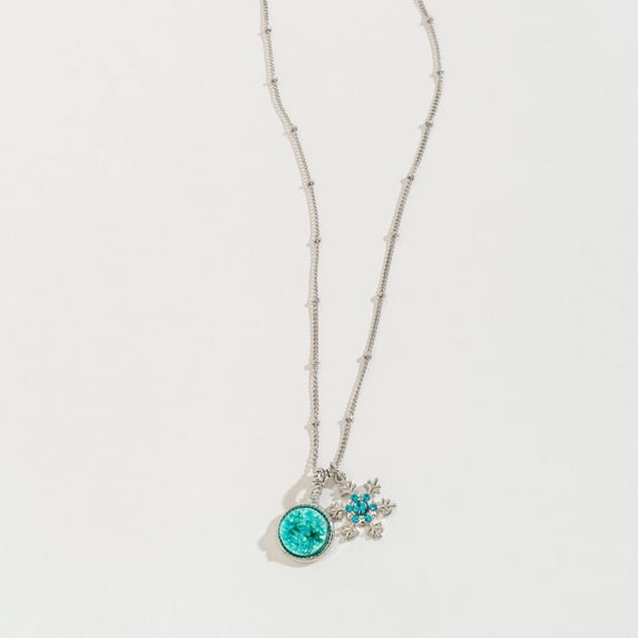 Women's Snowflake Druzy and Charm 16" Pendant Necklace by Howard's