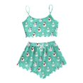 thumbnail image 1 of Women's Snowman Print Sleepwear Set Sleeveless Vest and Shorts Lightweight Two Piece Pajamas for Cozy Comfort, 1 of 4