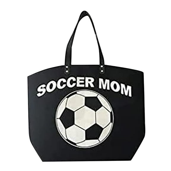 Women's Soccer Canvas Tote Bag Large Sports Beach Bag with Zipper Pocket Casual Oversized Shopping Work Bag Durable Polyester Lining 23"