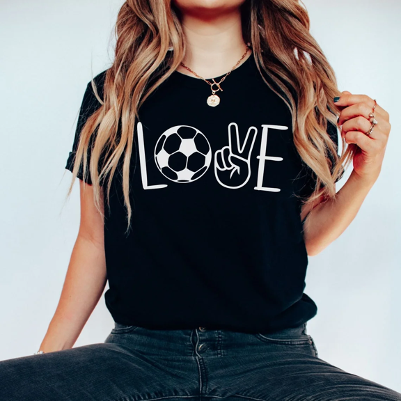 Women's Soccer Mom Printed Graphic Tee Funny Cute Short Sleeve Crewneck Casual Cotton T-Shirt