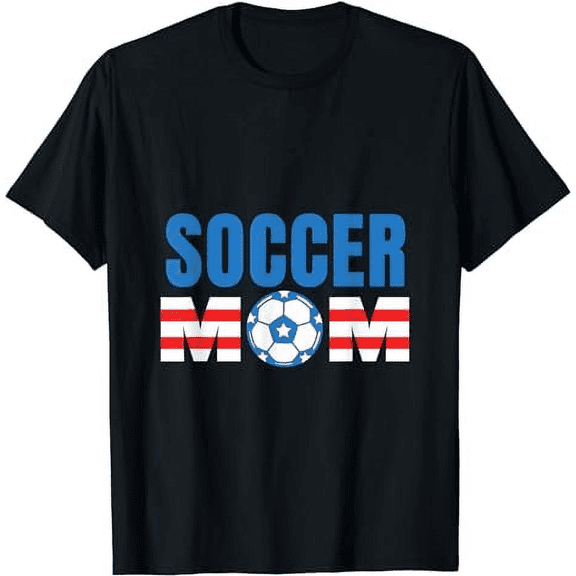 Women's Soccer Mom Printed Graphic Tee Funny Cute Short Sleeve Crewneck Casual Cotton T-Shirt