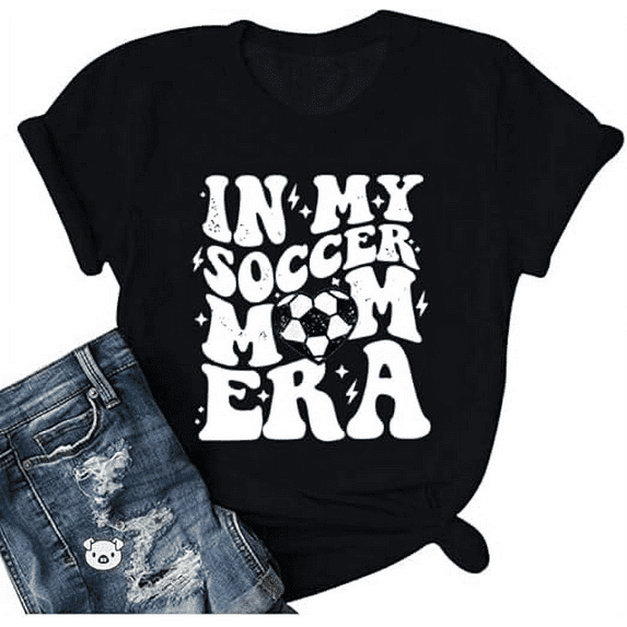 Women’s Soccer Mom Shirt – Adult Casual Football Mom T-Shirt