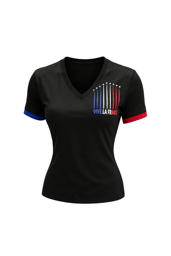 Women's Soccer Raglan Sleeve Top France National Team Print V Neck For Casual Tee With Sporty Soccer 2026 Jerseys Shirts Size XXL