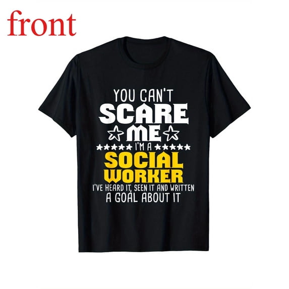 Women's Social Worker Graphic Cotton T Shirt Breathable Short Sleeve Round Neck Top Black S-5XL