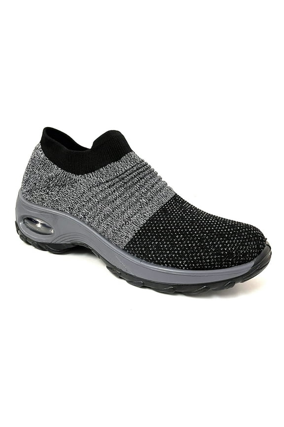 Women's Sock Sneakers Mesh Air Cushion Platform Fashion Walking Slip on Shoes