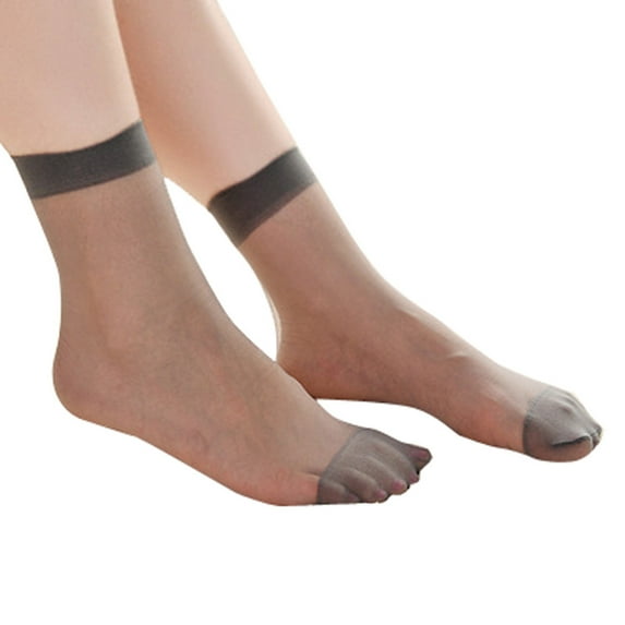 Women's Socks 10 Pairs Women Ultra Thin Elastic Silk Girl Short Stockings Ankle Low Cut Socks ,Gray Women's Accessories Socks